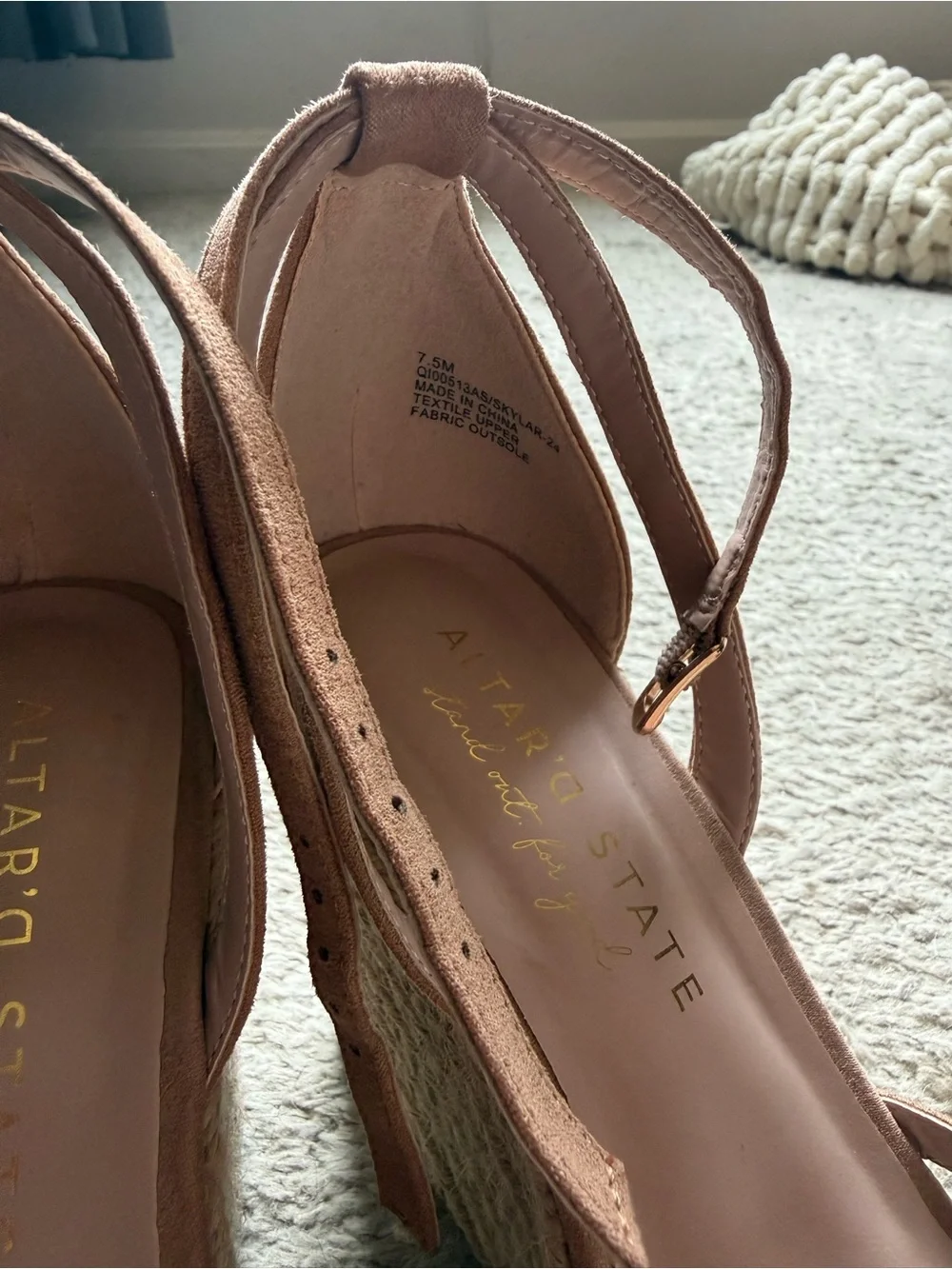 Altar'd State Tan Espadrille Wedge Sandals